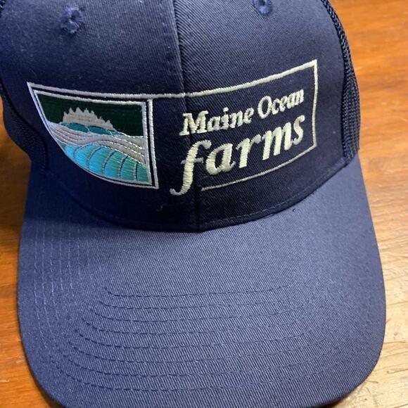 Maine snapback trucker mesh hat cap for Maine ocean gardens. embroidered graphic - Picture 3 of 5